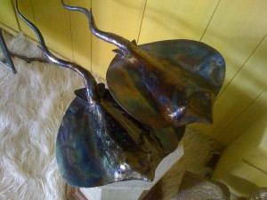 Two sting rays sculpture